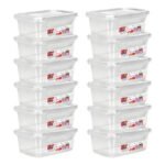 Kit 12 Potes Tampa Trava 750ml Marmita Reutilizável Bpa Free Transparente